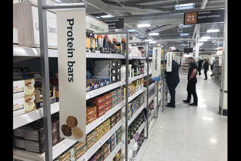 A dedicated wellness aisle stocks 1,050 SKUs, half of which are new to Sainsbury's.